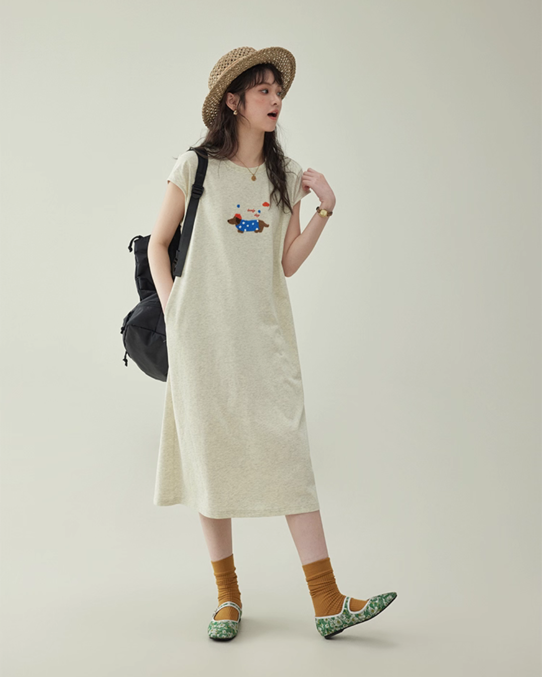 French Sleeve T-Shirt Dress AMU0035