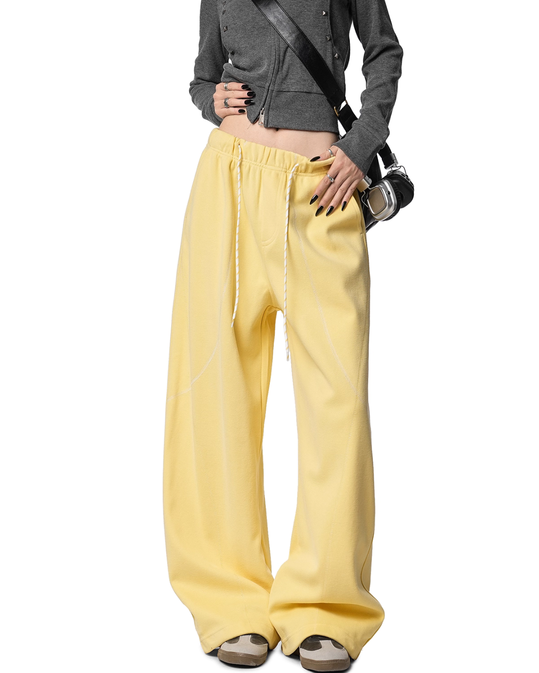 Color Contrast Stitch Sweat Pants ICM0105