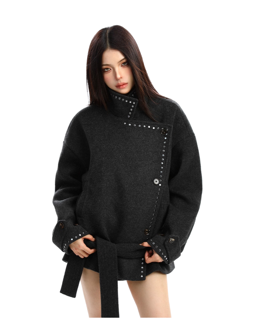 Stand Collar Mid-Length Coat BGS0035