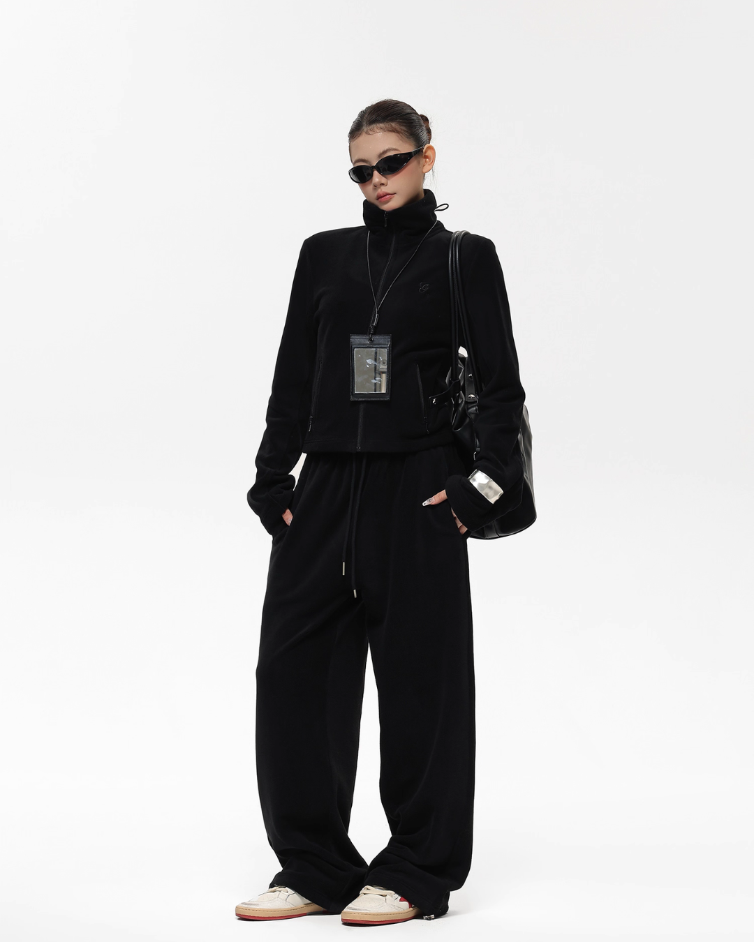 Retro Stand Collar Short Jacket / Sweatpants ACS0302