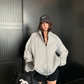 Rib-Knit Switch Zip-Up Blouson YLS1056