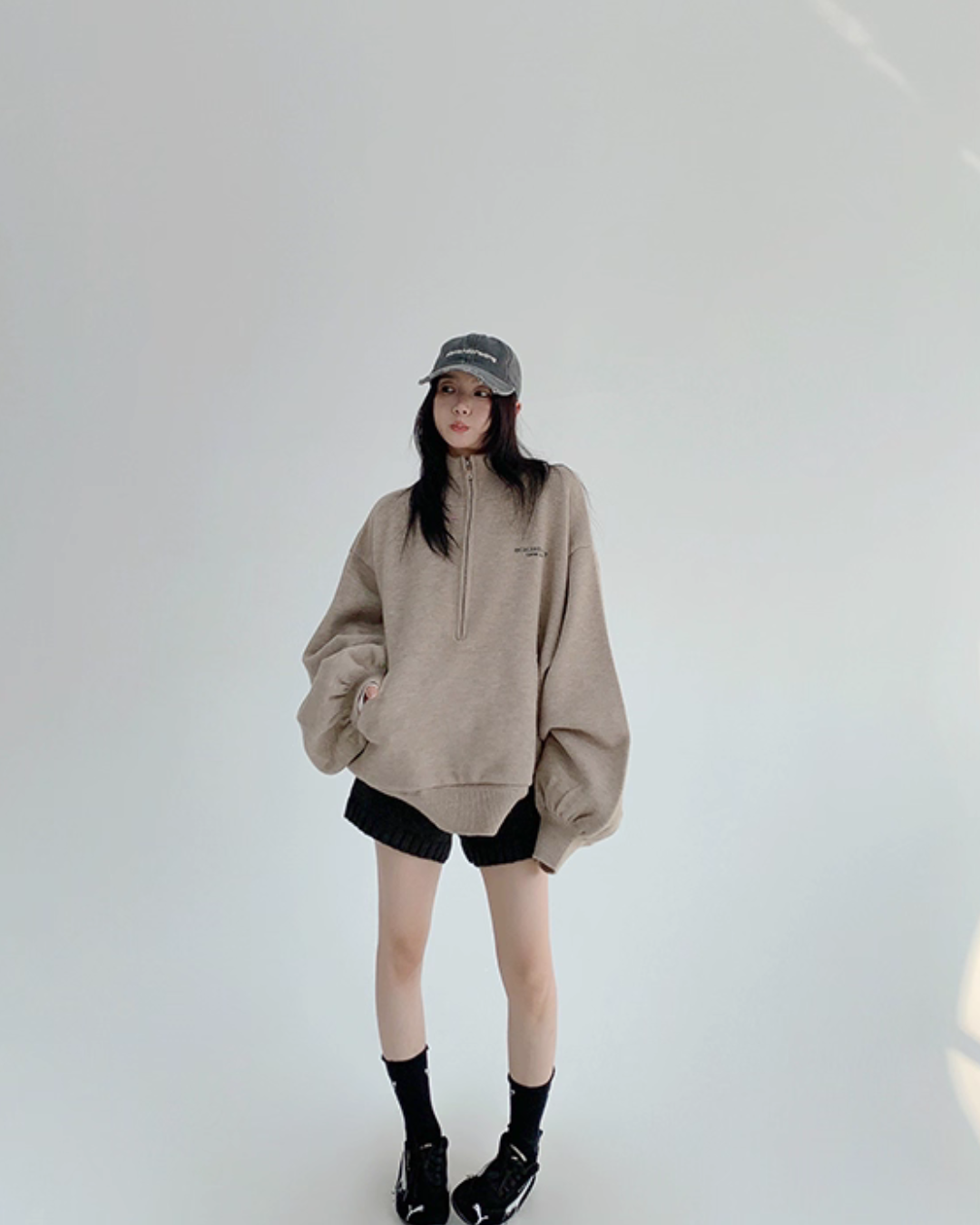 Half-Zip Sweatshirt Top YLS1009