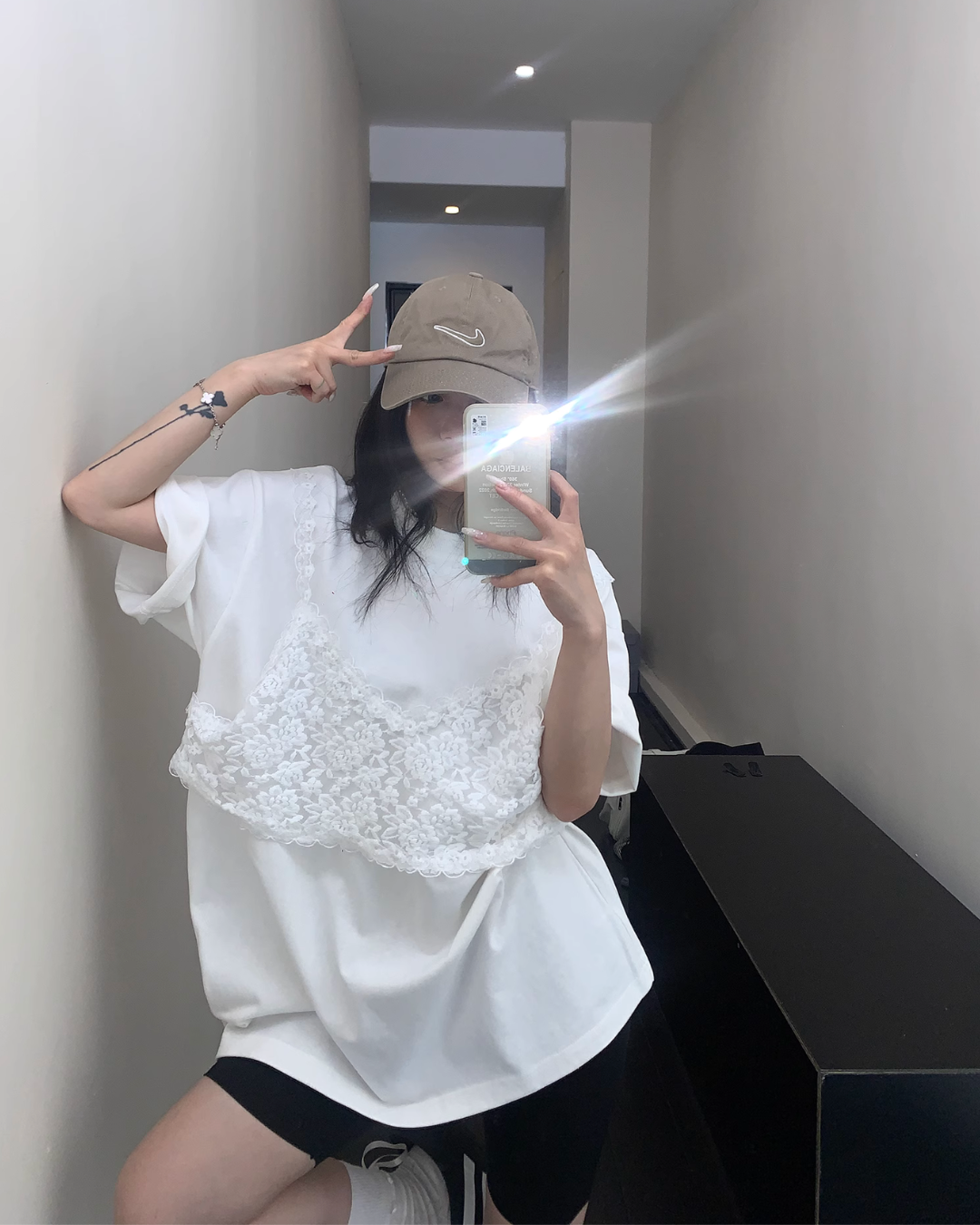 Race Bustier Layered Style T-shirt YLS0877