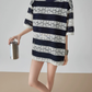 Sheer Lace Border Oversized T-Shirt FER0237