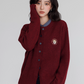 Round Neck Long Sleeve Knit Cardigan VAS0139
