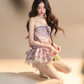 French Purple Frill Dress LAS0021