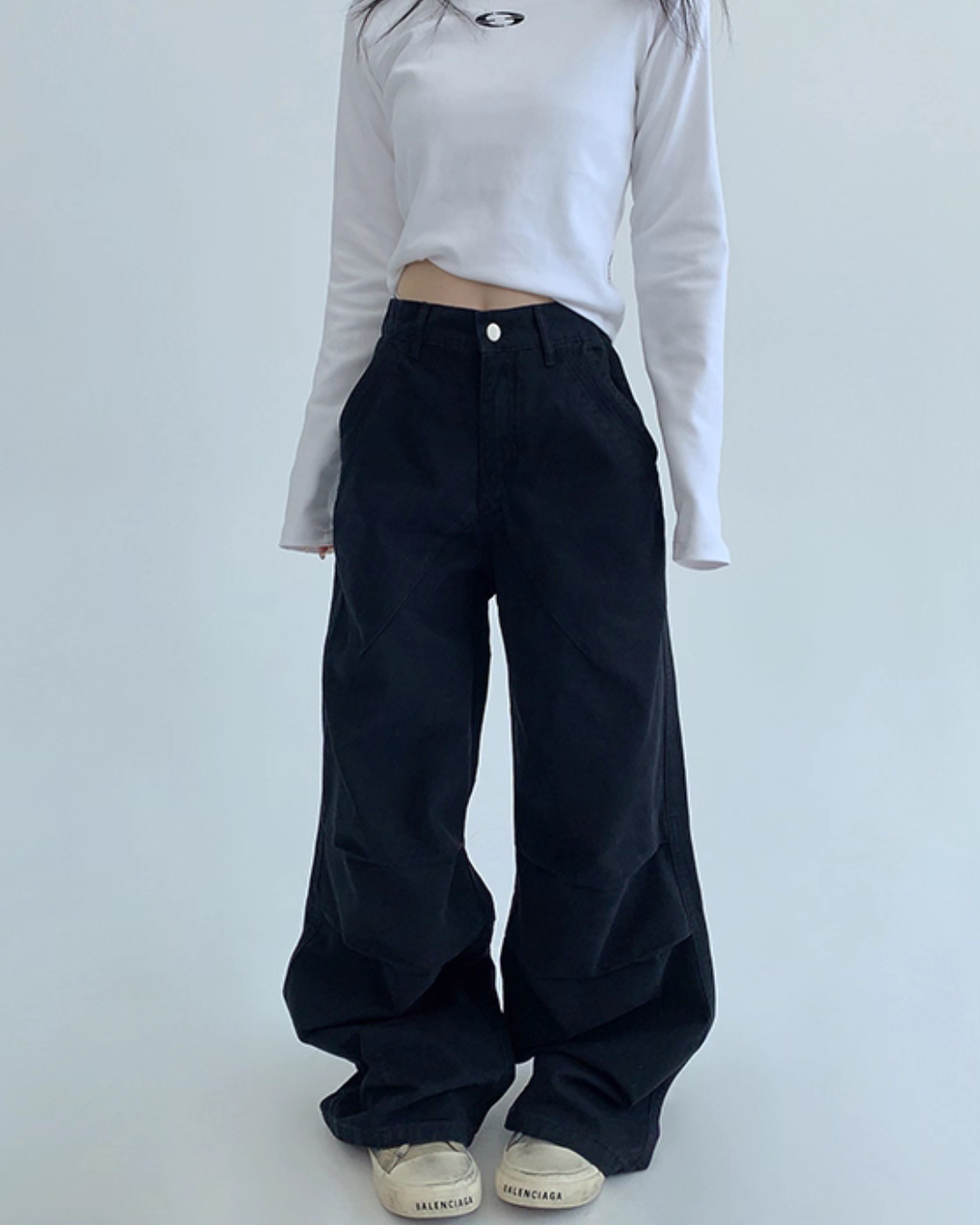 Oversized Denim Cargo Pants YLS0936