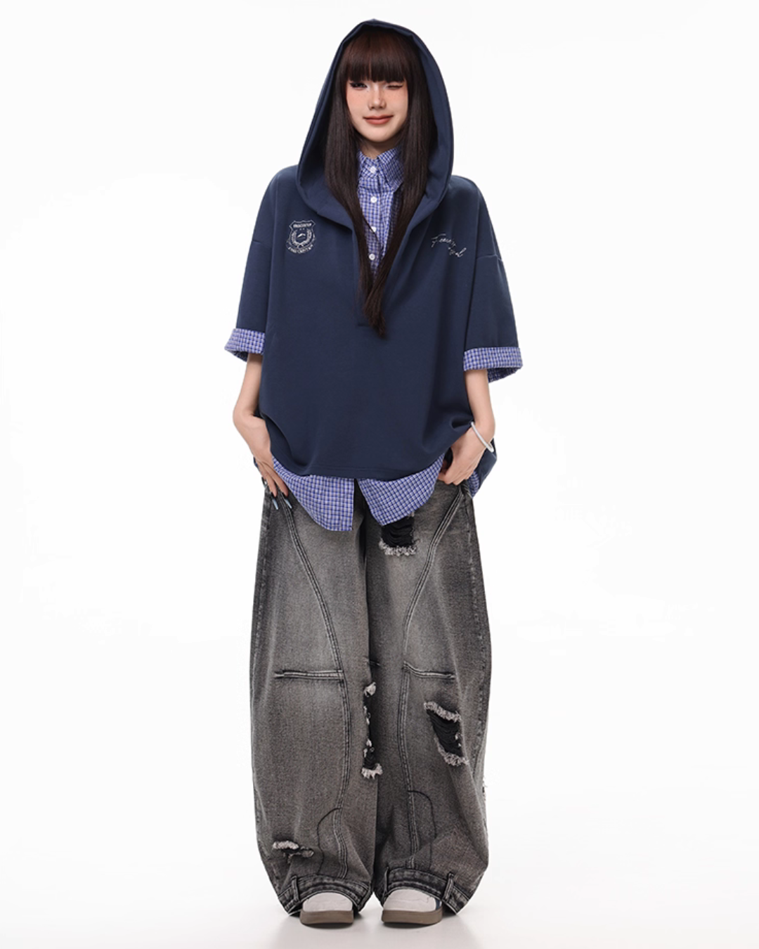 Vintage Washed Loose Wide Jeans FEC0001