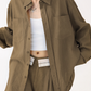 Relax Linen Long Sleeve Shirt / Wide Leg Pants ACS0287