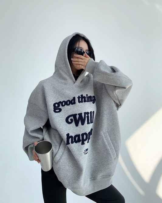 Logo Embroidered Sweatshirt Hoodie YLS0689