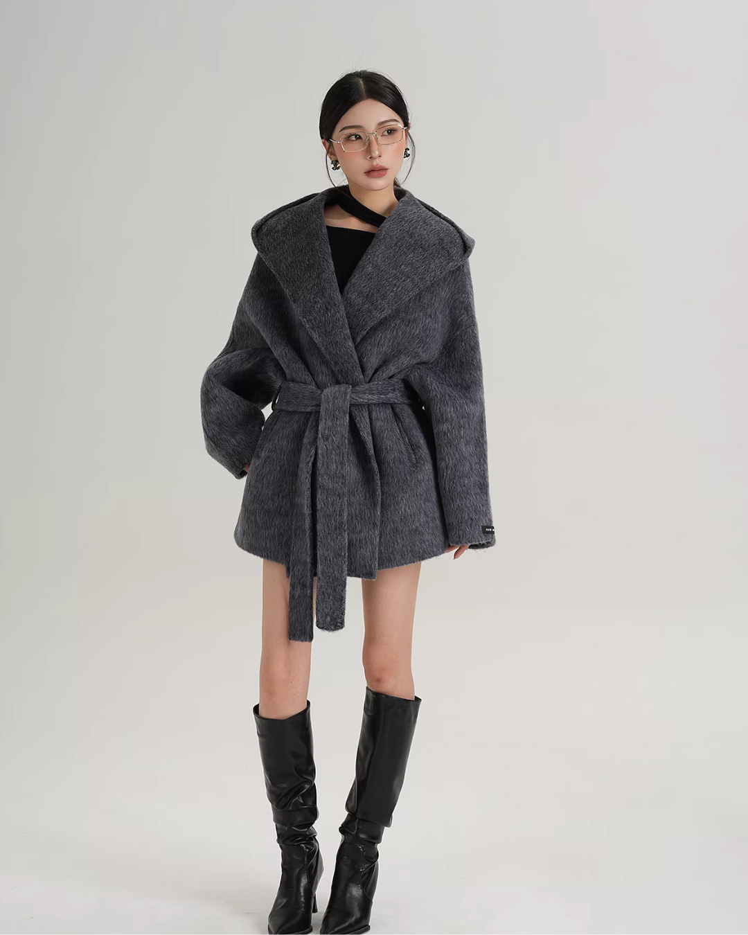 Open Collar Long Coat SRS0414