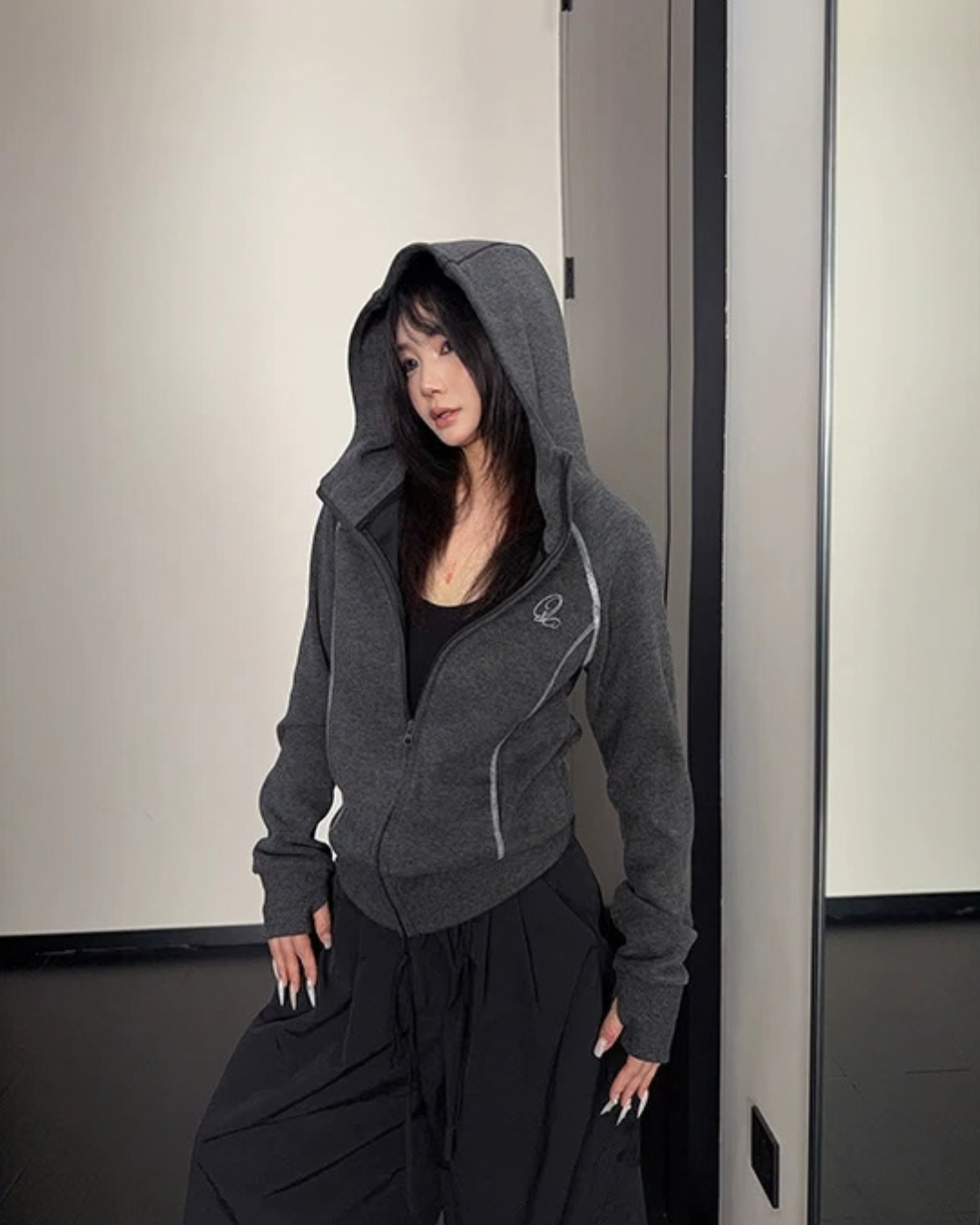Color-Contrast Stitch Short Jacket YLS1045