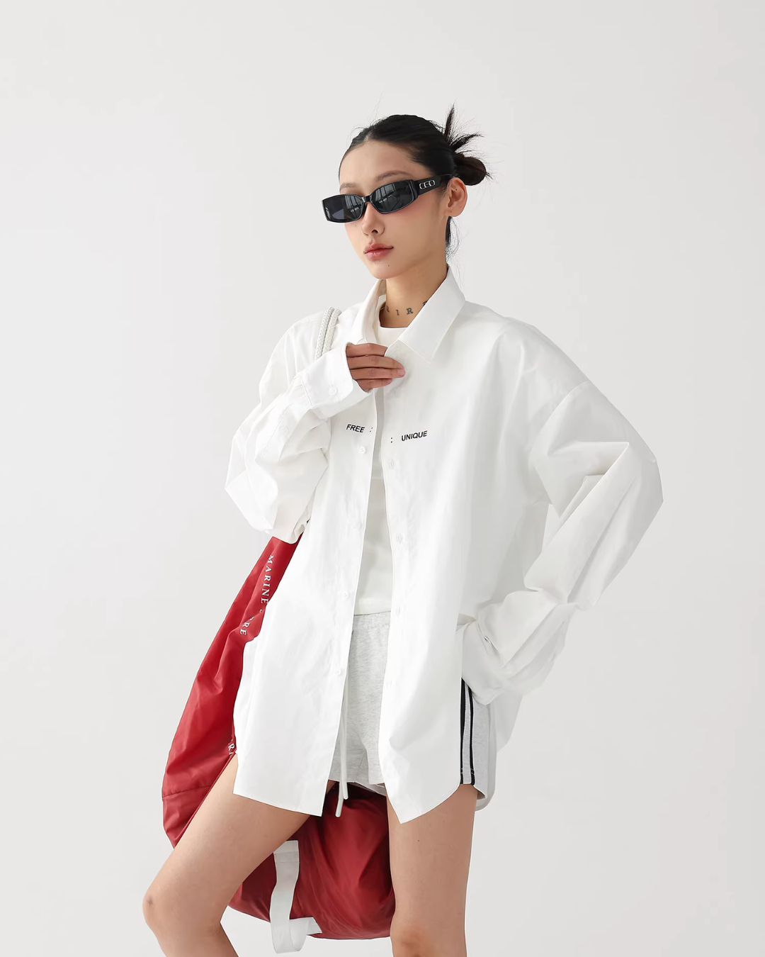 Letter Print Long-Sleeve Shirt ACS0364