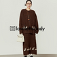 Cherry Design Knit Cardigan / Long Skirt LLA0399