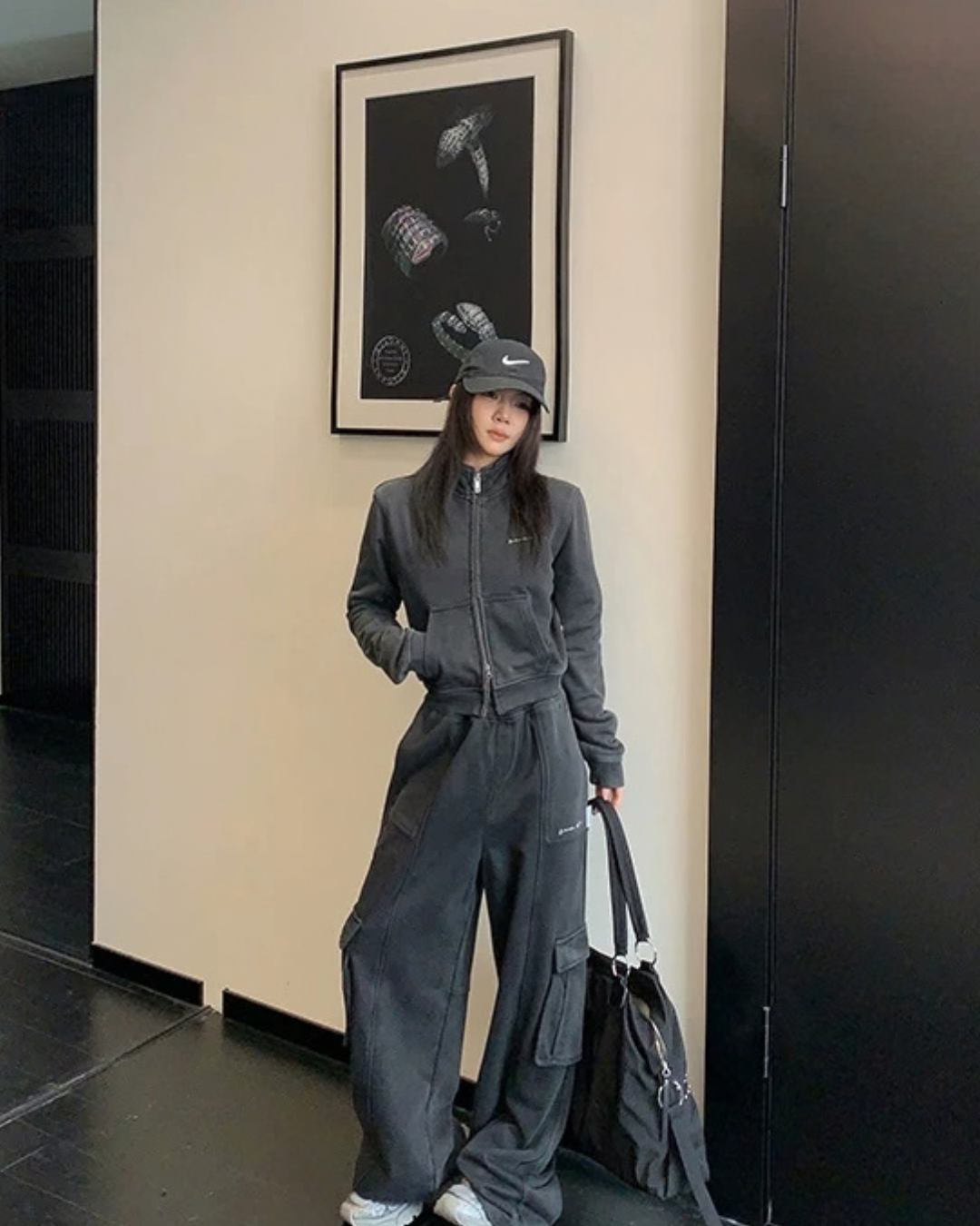 Vintage Double Zipper Jacket / Cargo Track Pants YLS1054