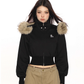 Fur Cropped Zip Up Hoodie BGS0013