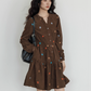V-Neck Embroidered Shirt Dress VAS0169