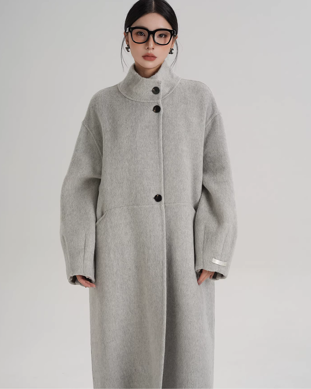 Mock Neck Long Coat SRS0413