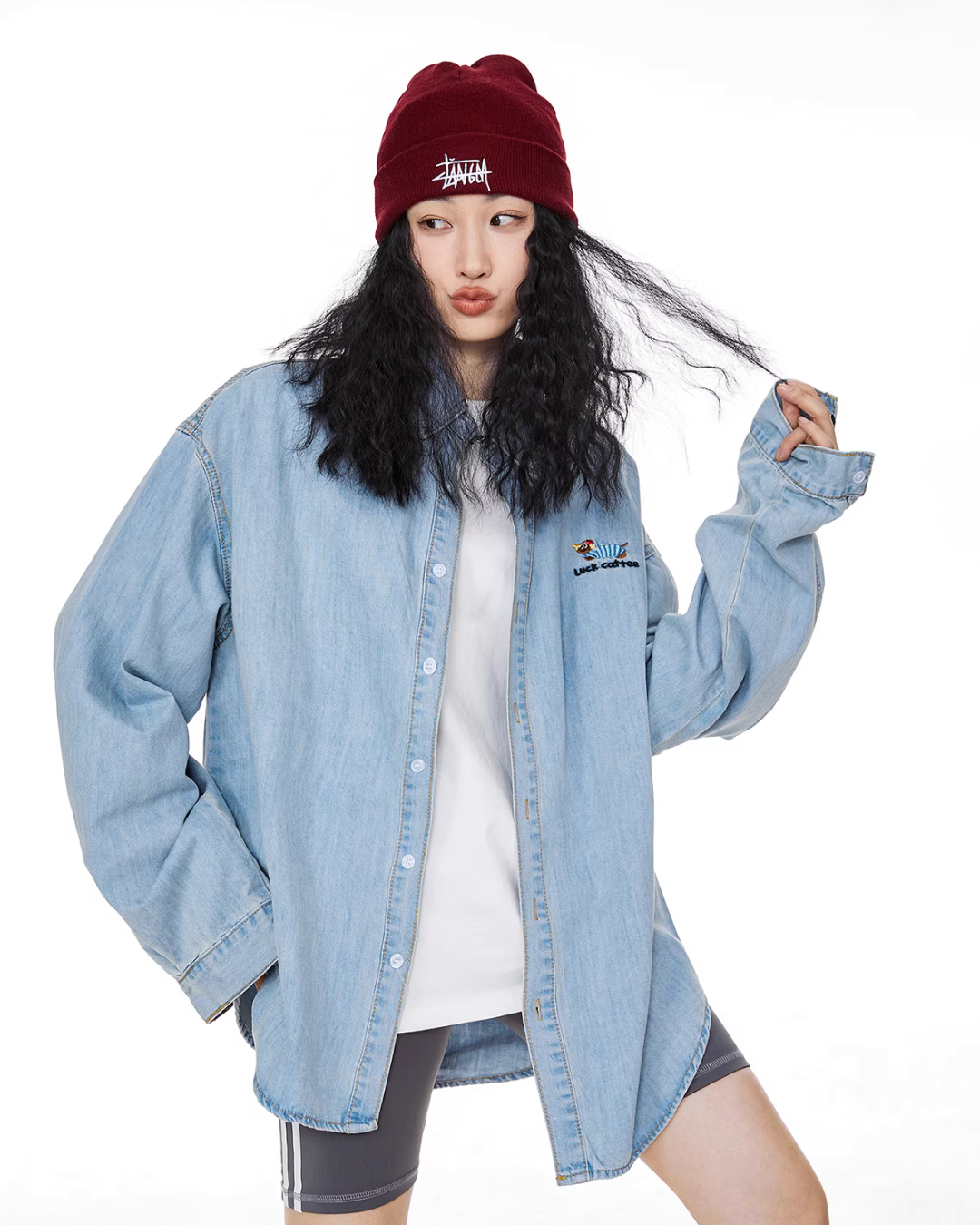 Retro Loose Silhouette Denim Shirt ICM0083