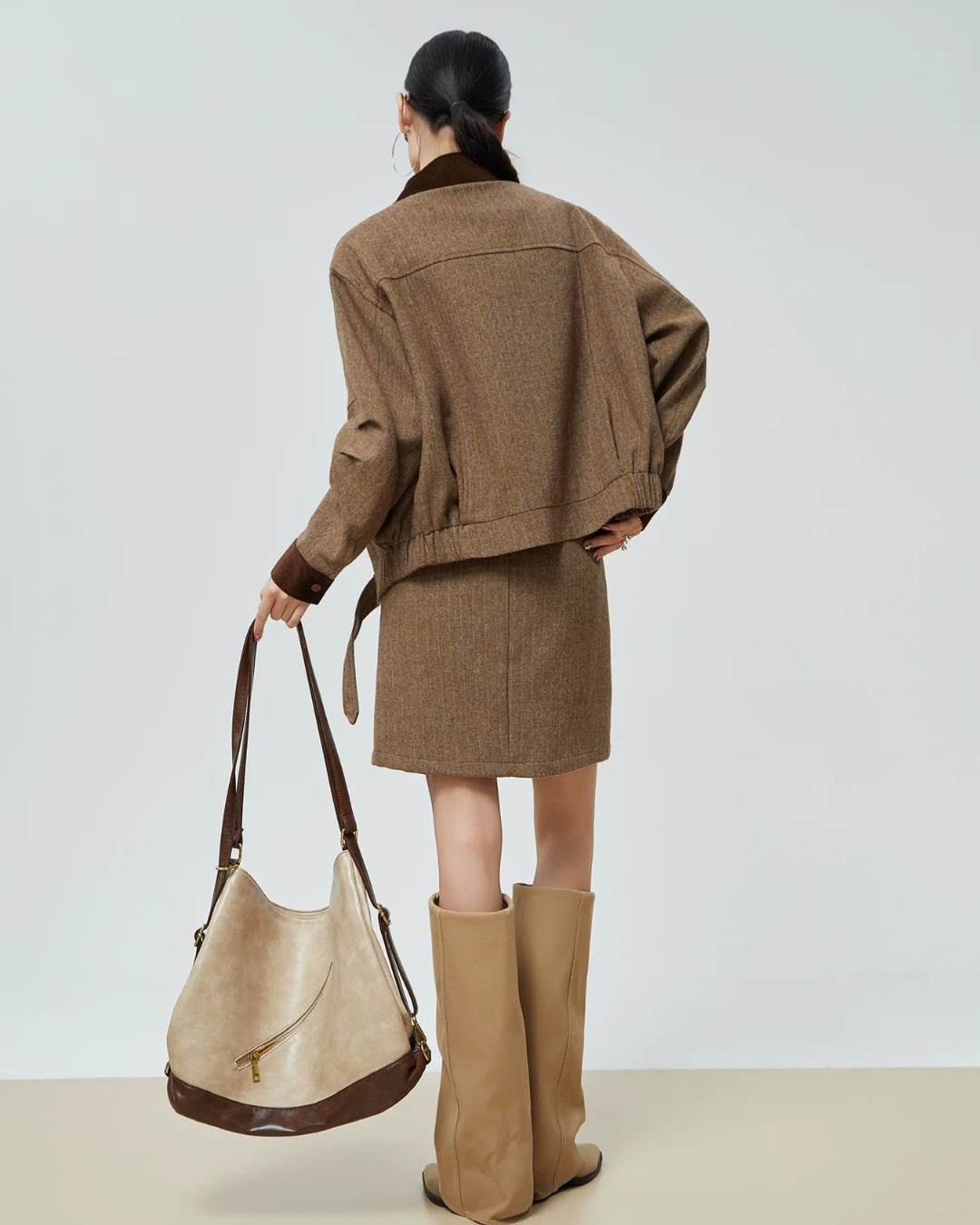 Wool-Like Short Jacket / Mini Skirt FER0379