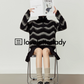 Half Zip Border Top LLA0524