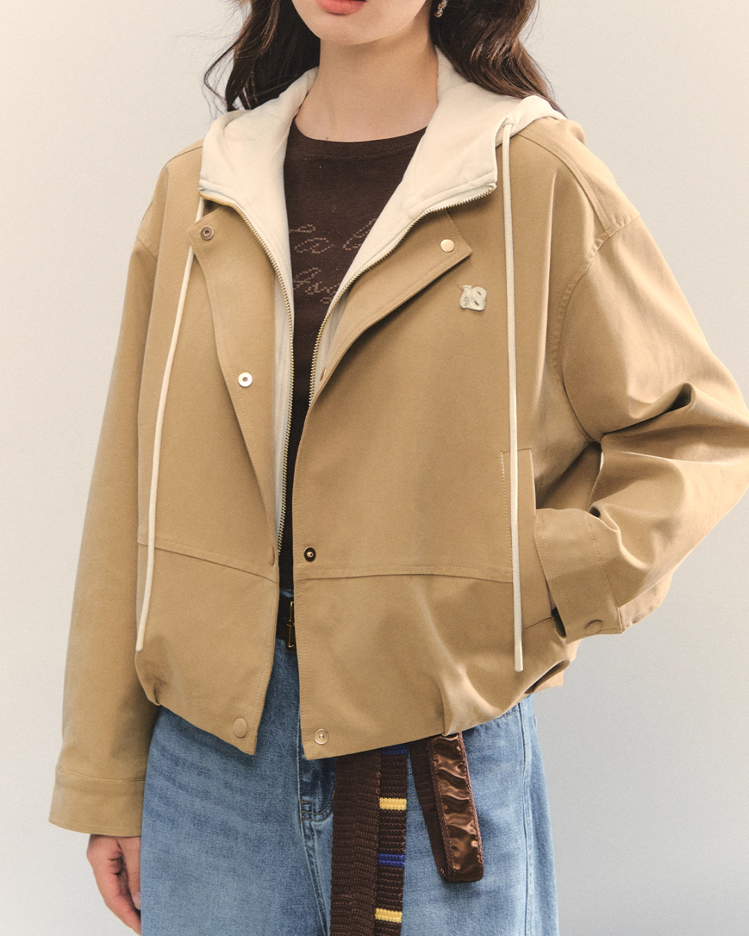 Retro Casual Khaki Jacket / Long-Sleeve Top ASG0052