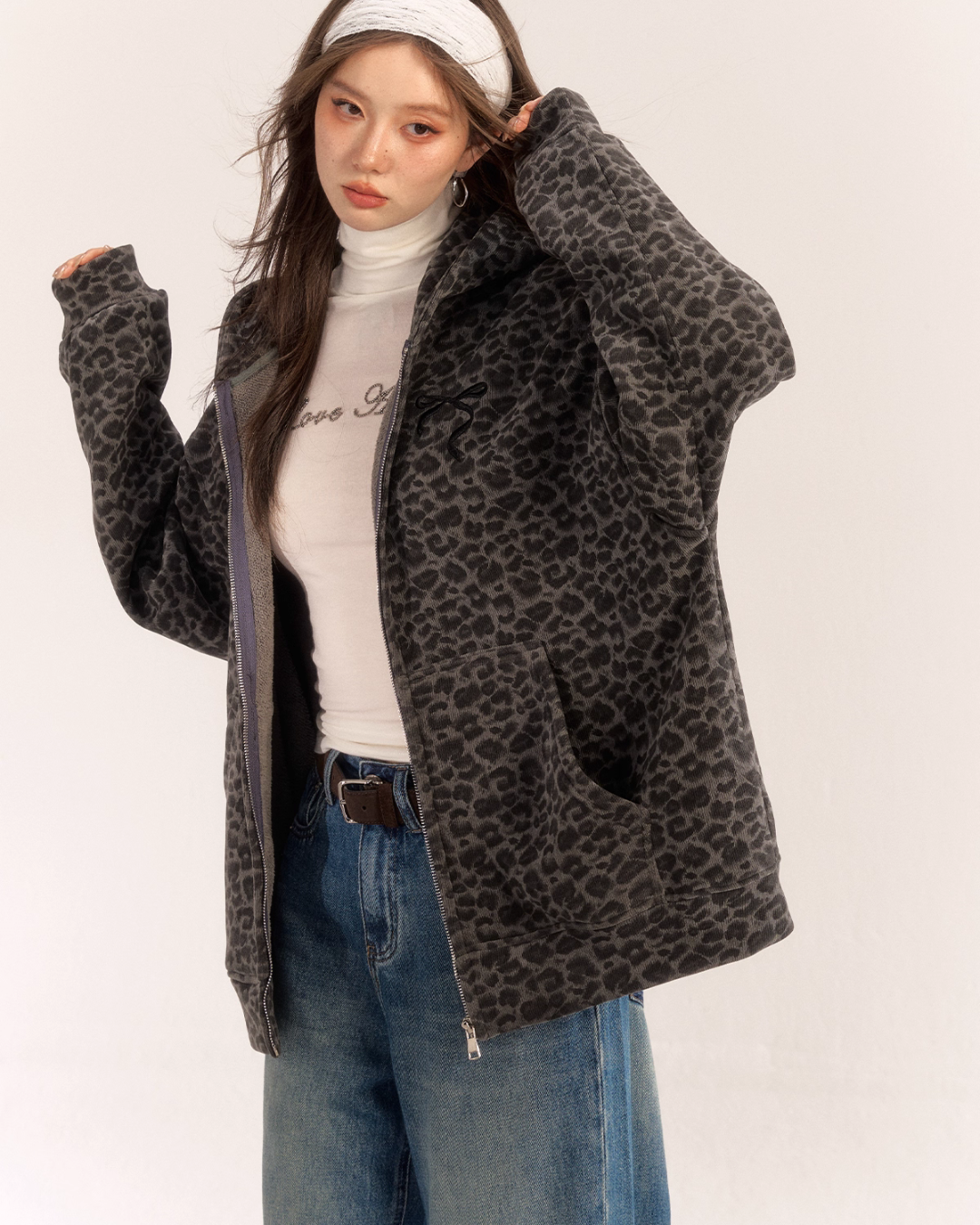 Leopard Print Knit Cardigan ASG0057