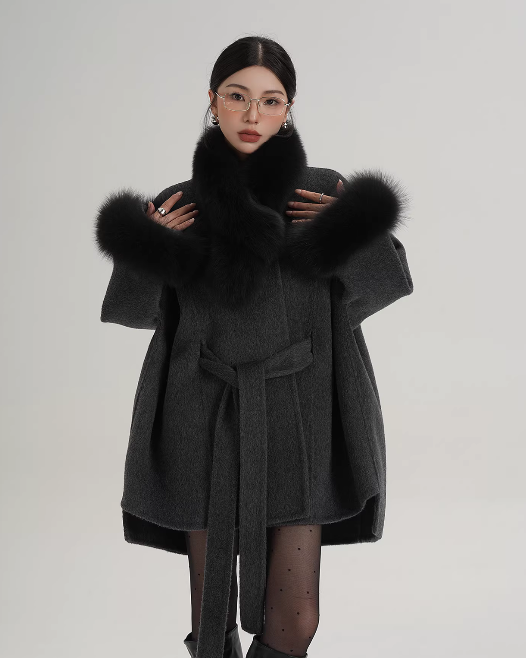 Fur Collar Cape Coat SRS0400