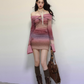 Off Shoulder Gradient Tight Dress LAS0026