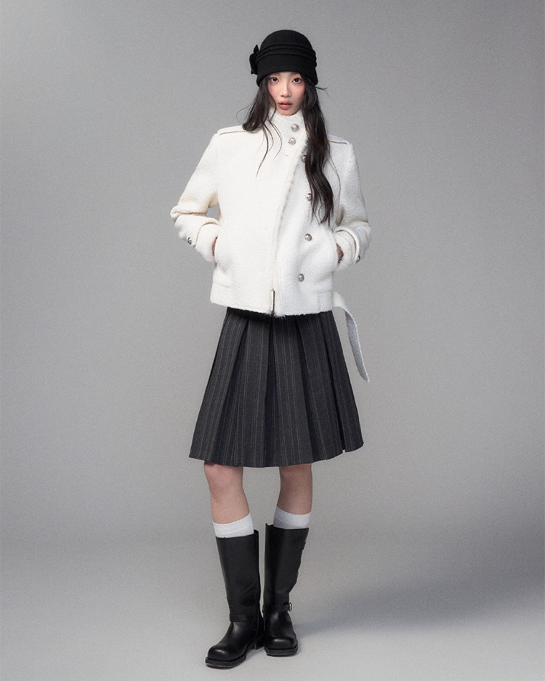 Stand Collar Wool Coat TRK0007