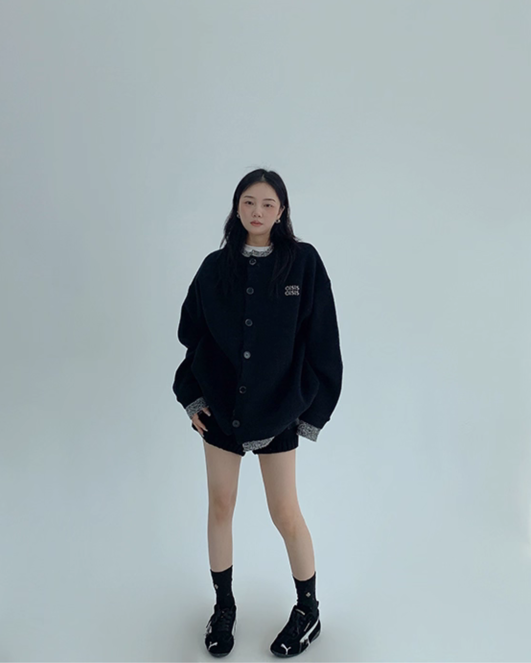 Layered Style Round Neck Knit Cardigan YLS0989