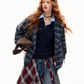 Striped Cat Ear Hoodie / Layered-Style Design Shirt ASG0076