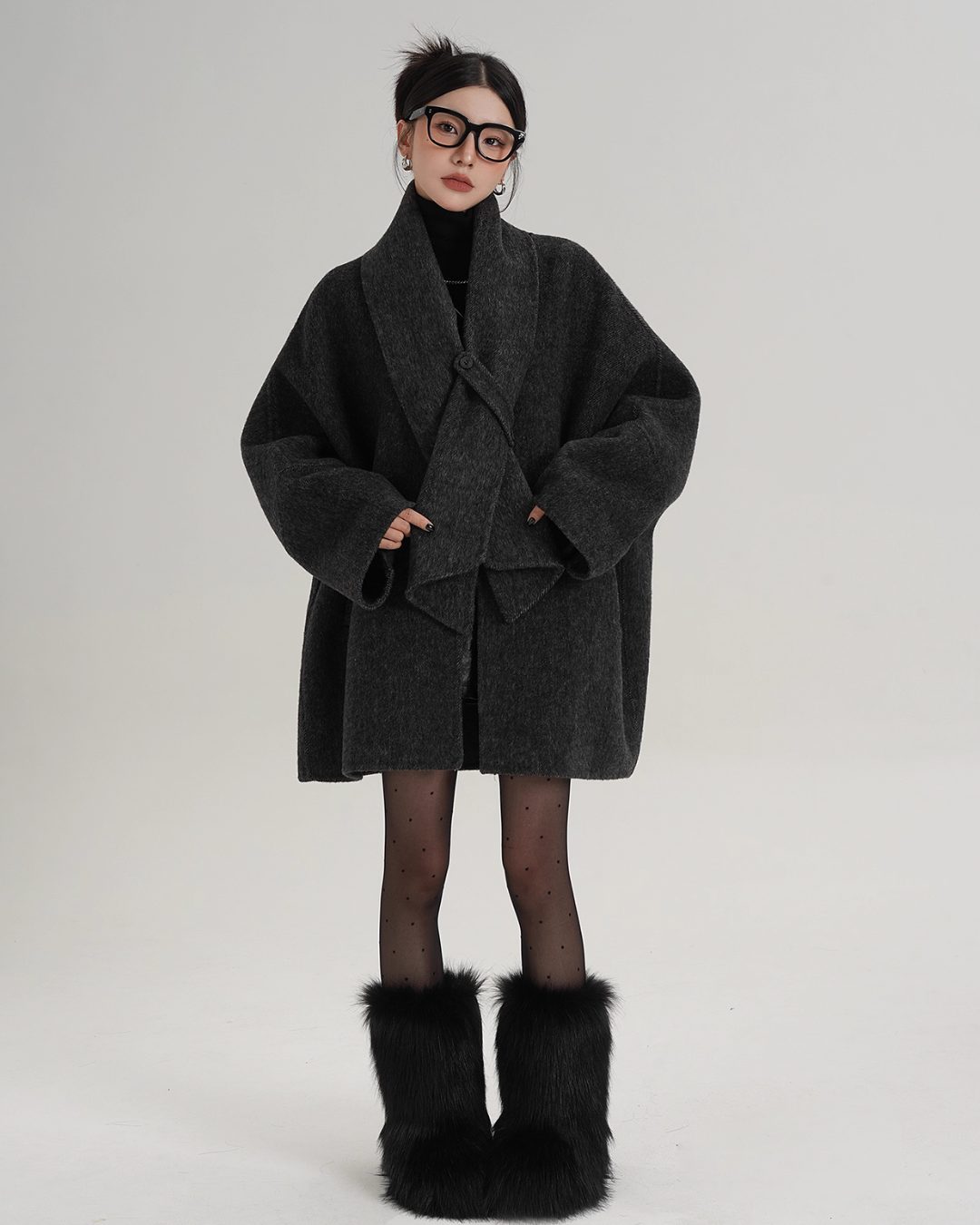 Collarless Wool Coat SRS0367