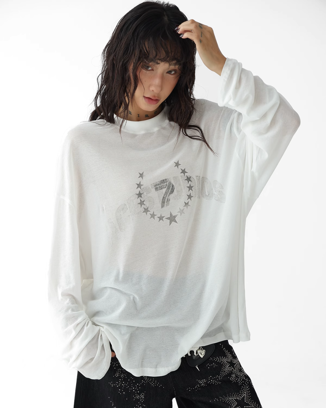 Star Print Loose T-Shirt  ACS0261