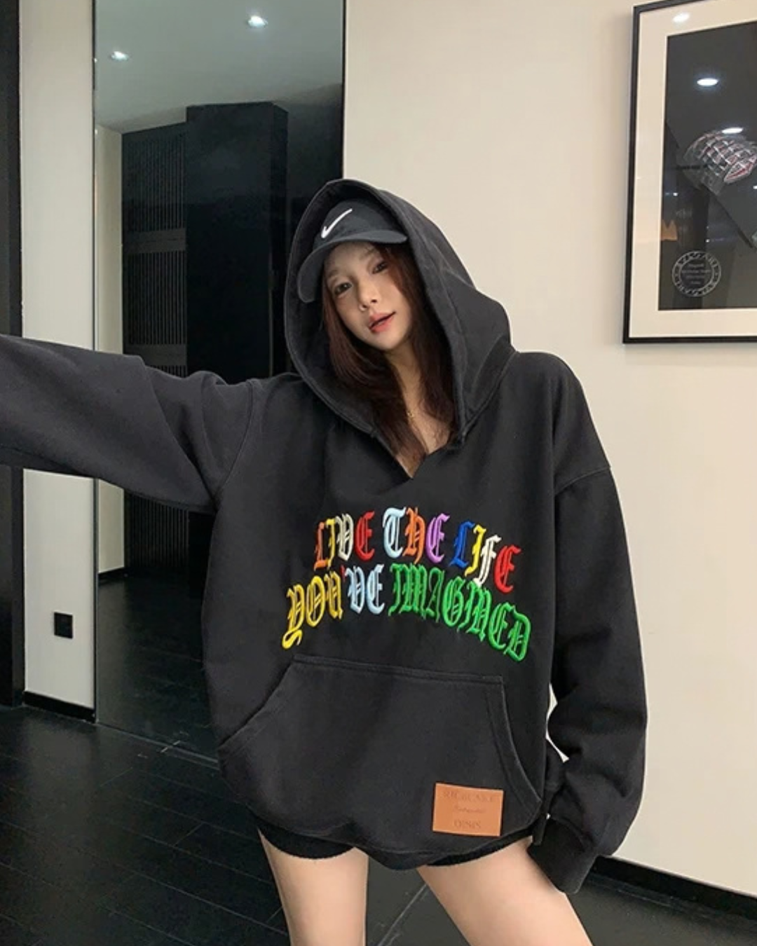 Key Neck Rainbow Logo Sweat Hoodie YLS1058