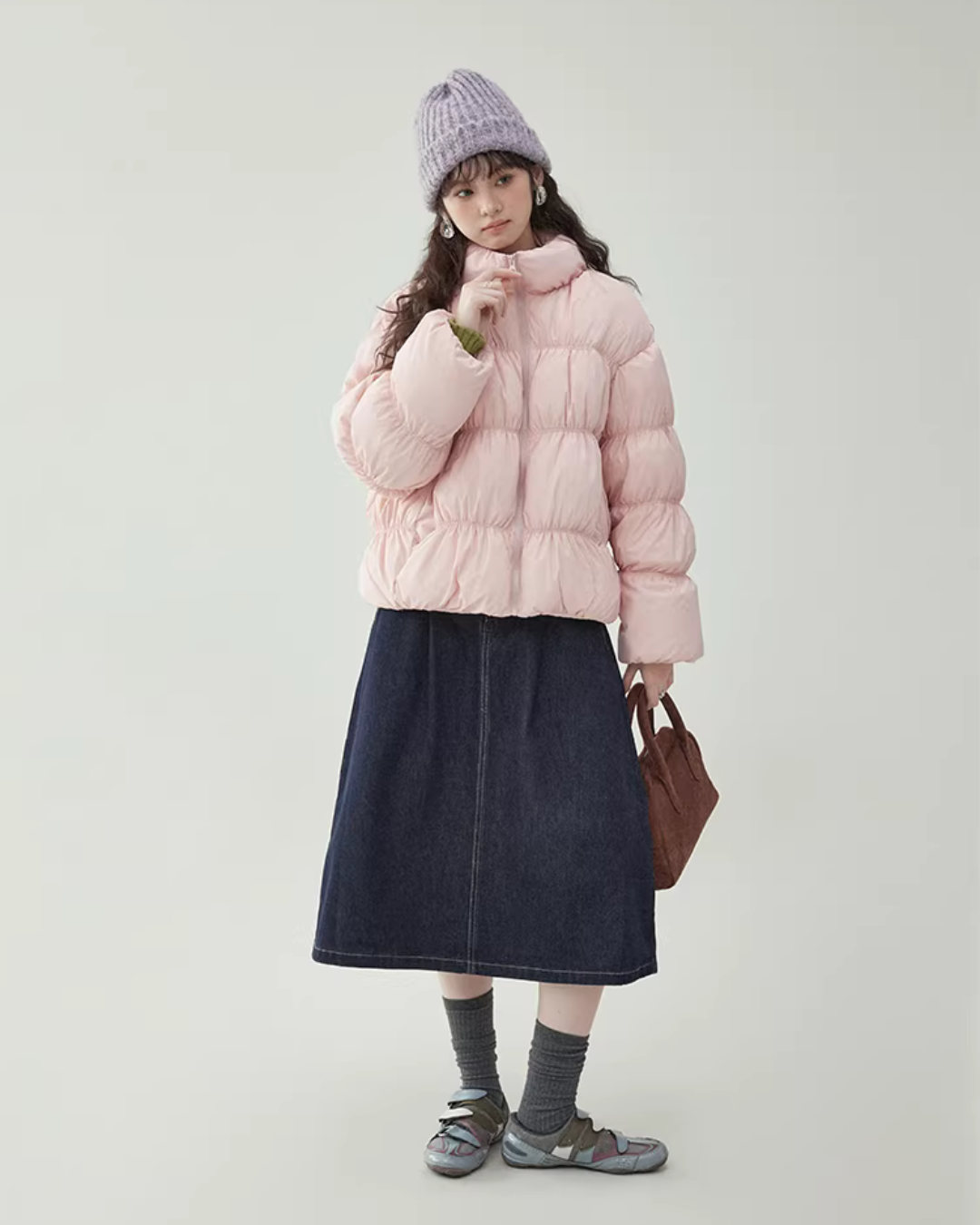 Stand Collar Fluffy Down Jacket AMU0043