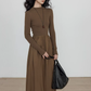 Mock Neck Top Docking Flare Skirt VAS0183