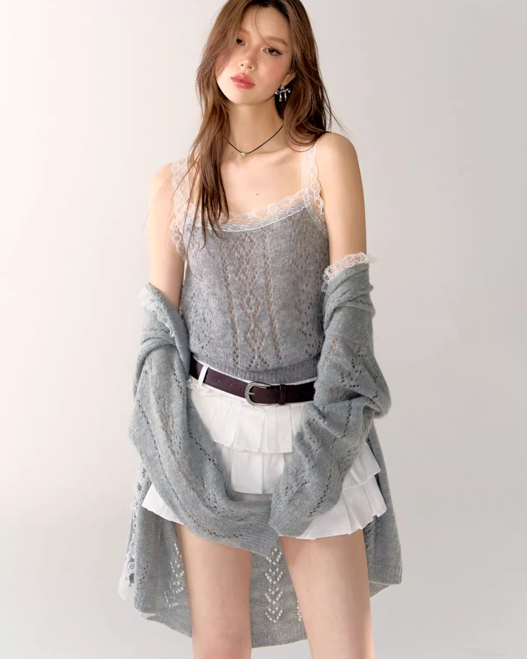 Lace Knit Cardigan / Lace Knit Camisole ASG0063