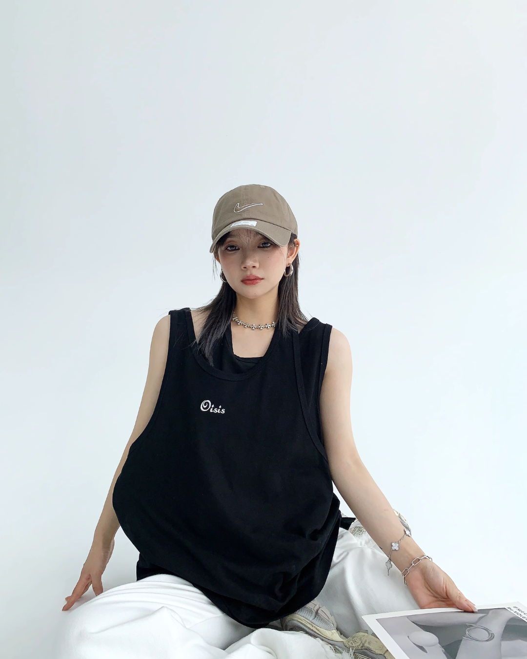 One-Point Logo Loose Tank Top YLS0206