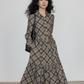 Retro Paid Flare Long Dress VAS0160