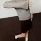 Star Round Neck Knit / A-line Mini Skirt LLA0539