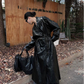 Leather Overfit Long Trench Coat VCY0031