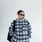 Oversized Quilted Plaid Jacket YLS0462