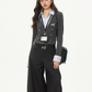Silver Button Layered Top / Wide Pants WEO0006