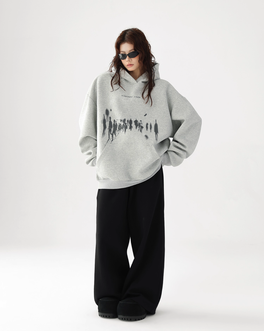 Blurry Figure Print Hoodie ACS0304