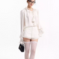Floral Satin Shirt / Satin Fishtail Skirt TUW0004