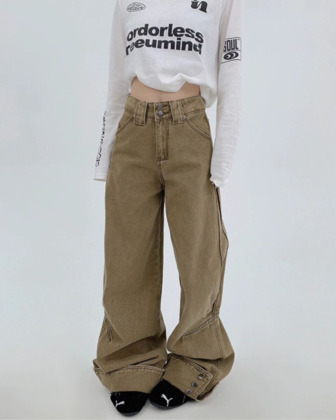 Vintage Straight Wide Pants YLS0972