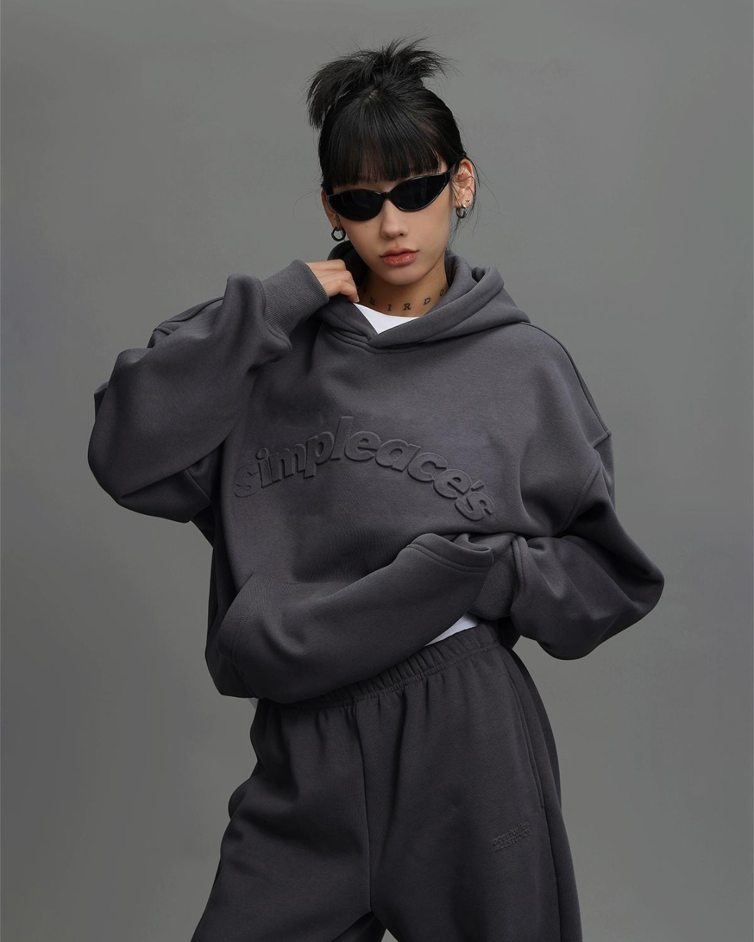 Logo Embossed Hoodie & Relaxed Pants ACS0052