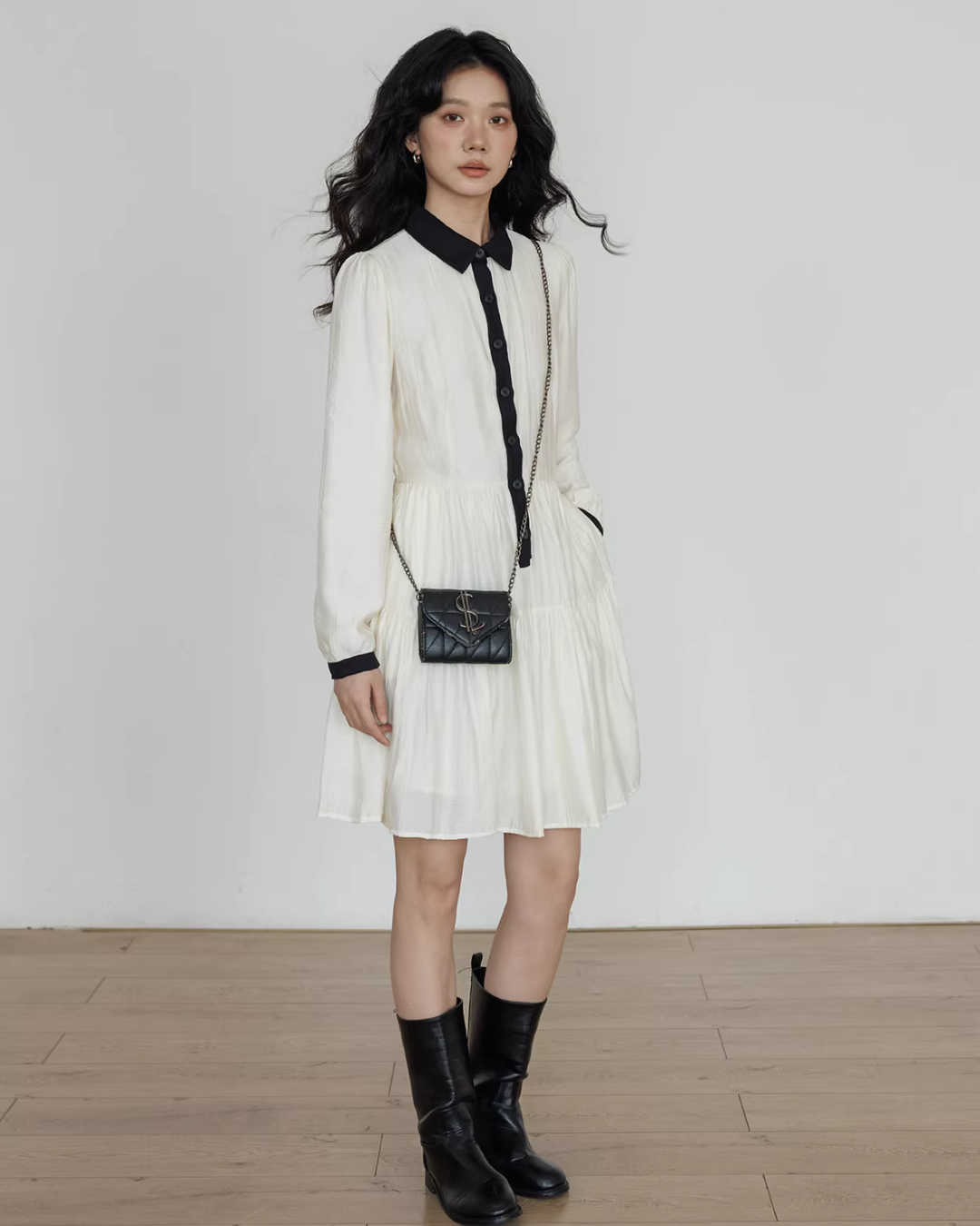 Color-Block Shirt Dress VAS0182