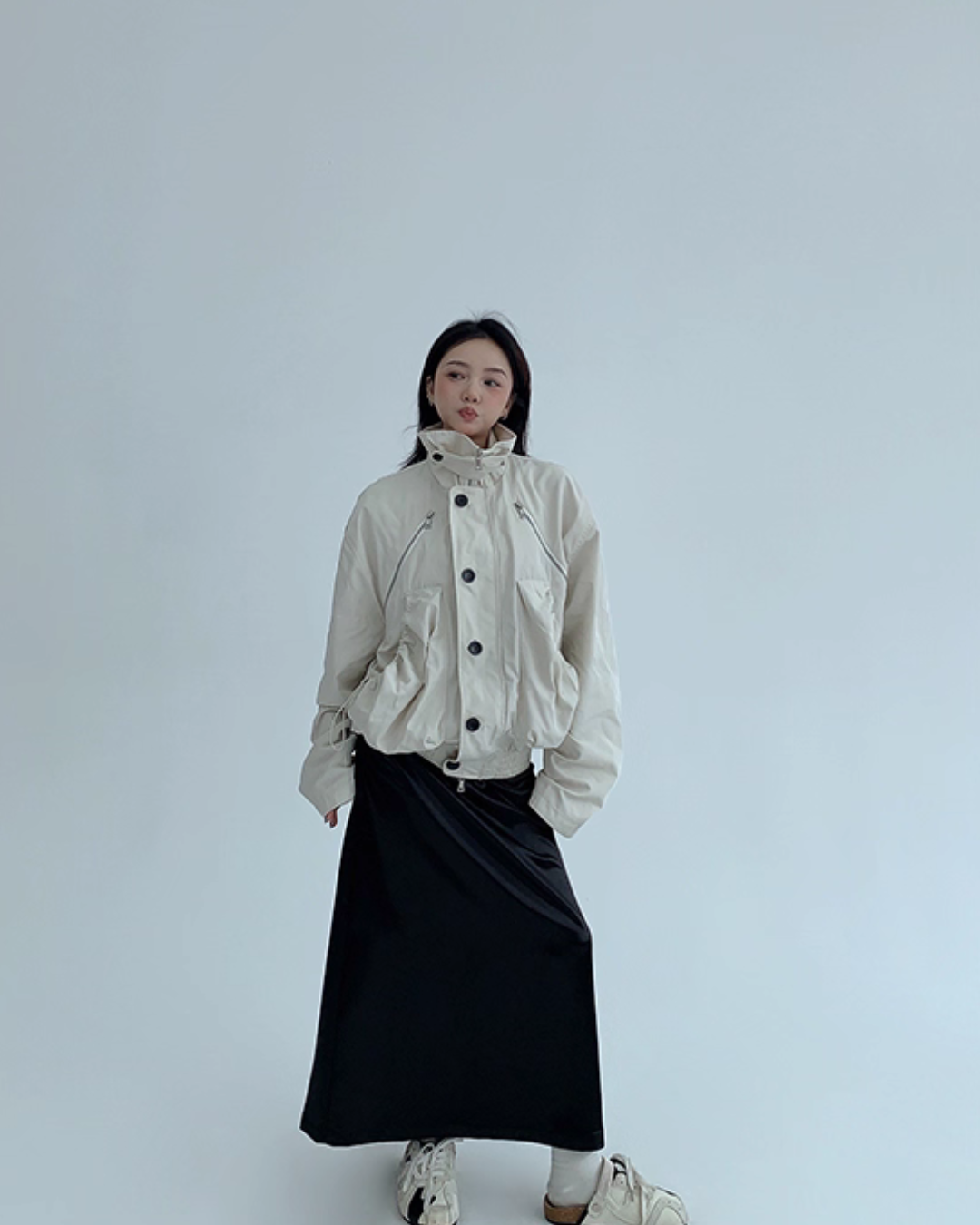 Stand Collar Balloon Sleeve Jacket YLS0921